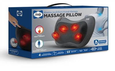 Sealy Deep Tissue Mini Massage Pillow Pad - Black (SL-HW-MA-120-BK)