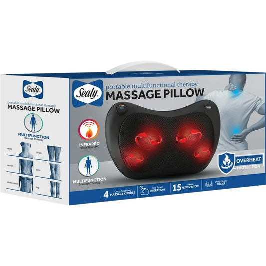 Sealy Deep Tissue Mini Massage Pillow Pad - Black (SL-HW-MA-120-BK)